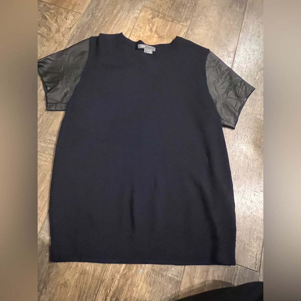 Vince Lamb Leather Short Sleeve Sweater Wool SizeWomen's large